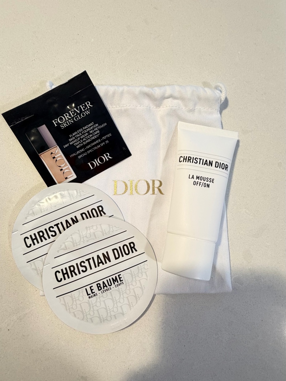 Dior Skincare & Beauty Sample Bundle La Mousse Le Baume + Pouch